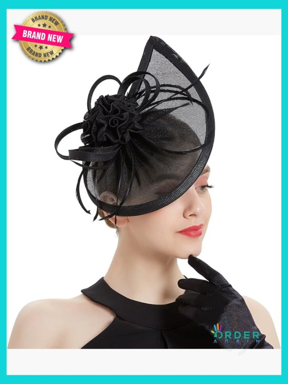 Elegant Fascinator Derby Church Tea Party Wedding Flower Feather Headpiece